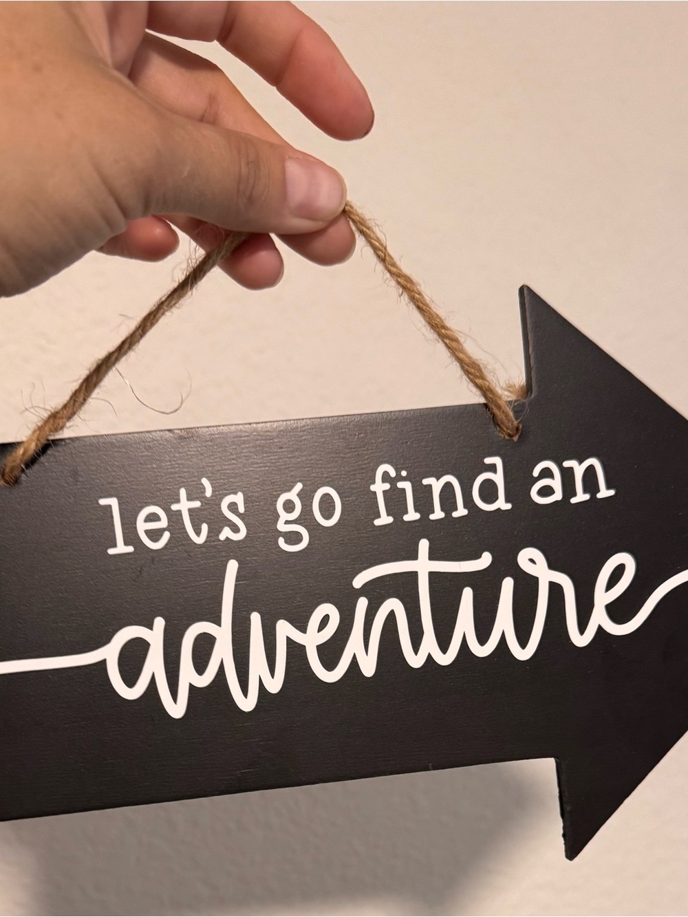 Let's Go Find An Adventure Black Arrow Wall Sign